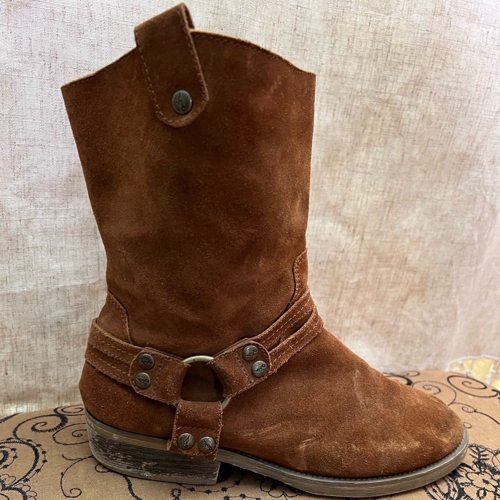 Rocket Dog Brown Suede Boho Motorcycle Boots - Picture 5 of 6
